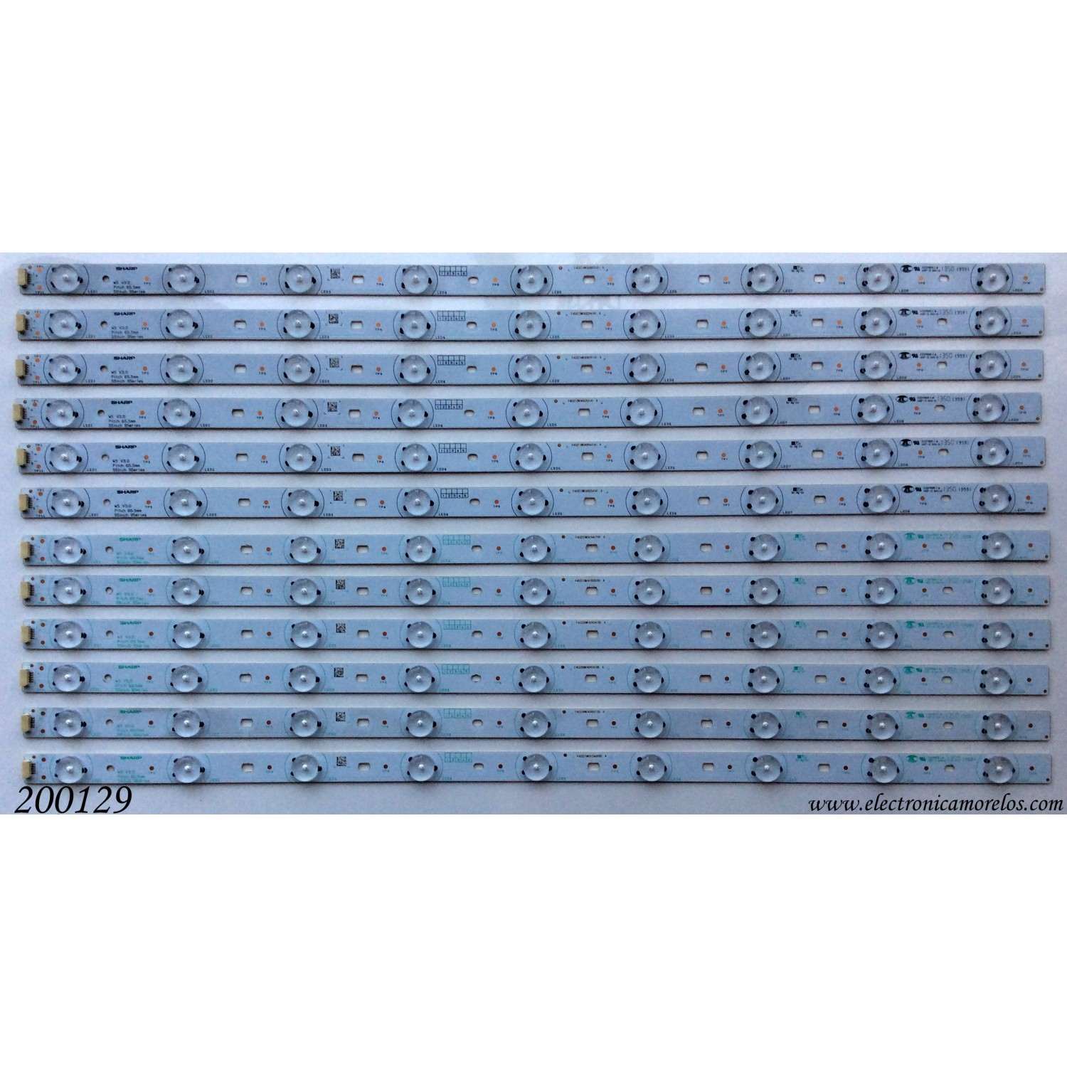 KIT DE LED'S PARA TV VIZIO (12 PIEZAS) / NUMERO DE PARTE LBM650M0501-JG-2(HF)(O) / E ABB3 0000 / 289 A60LB 00E53P / 86096 033 YA39 / PANEL V650DJB-E03 REV.C1 / MODELO M65Q6-J09 LIAIF8NX